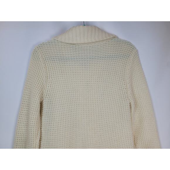 Chico's Women's Chunky Long Knit Cardigan Cream Ivory Sweater Size 1 Small - Picture 7 of 8